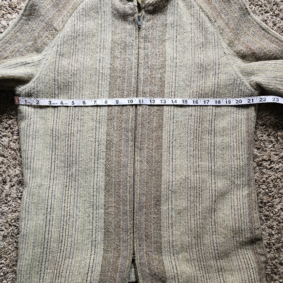 Curlew Weavers Gwehyddion Y Gylfinir 100 dicel natural green gray cardigan sizeL - Picture 6 of 11